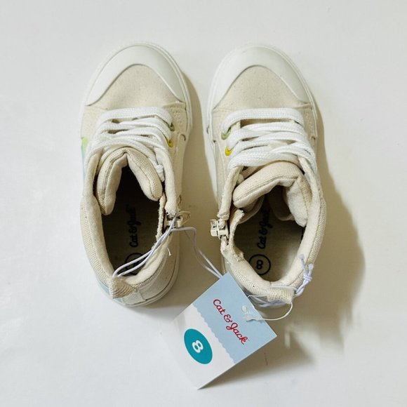 NEW 🌈 ☀️ Cat & Jack Sz 8 Sun Rainbow Tan Sneakers - Picture 5 of 5